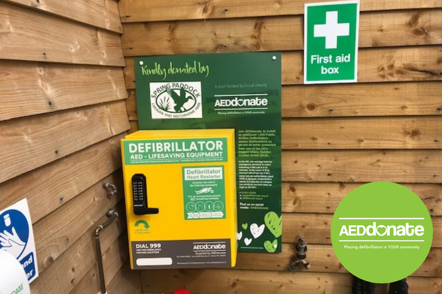 Defibrillator for Spring Paddock Caravan and Motorhome Park, Bednall