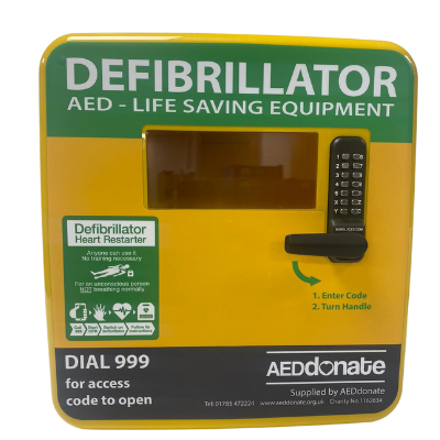 AEDdonate Secure Outdoor Defibrillator Cabinet - Yellow