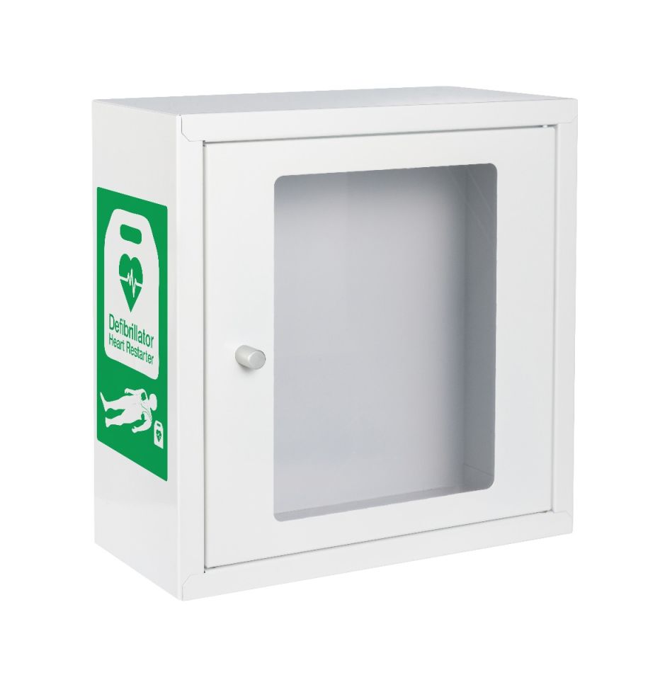 Indoor Alarmed Defibrillator Cabinet - White